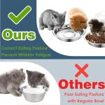 Arespark Stainless Steel Cat Bowls 12 PCS, 5.5 Inch Metal Cat Bowls, Replacement Elevated Food Water Dishes for Indoor Kitten, Whisker Fatigue Relief Shallow Food Metal Dish for Stray Cats