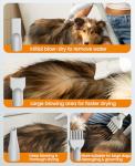 oneisall Dog Dryer,465 ft/s High Velocity Dog Hair Dryer,Quiet Dog Blow Dryer with Adjustable Airflow&Cycling Heating,Dog Dryer for Pet Grooming with 8.86ft Long Hose,Ideal for Quick&Efficient Drying
