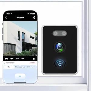 Window Camera 5MP 2K,2.4GHz & WiFi Indoor Cameras for Home Security/Dog/Baby/Pet,Window Security Camera with Mounting Sticker Al Color Night Vision,Person & Motion Detection (White)