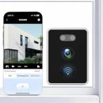 Window Camera 5MP 2K,2.4GHz & WiFi Indoor Cameras for Home Security/Dog/Baby/Pet,Window Security Camera with Mounting Sticker Al Color Night Vision,Person & Motion Detection (White)