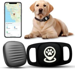 Veeind Pet Tracker for Dog, Dog Tracker Smart Pet Location Tracker with Holder, Smart Item Finder, MFi Certificated, No Monthly Fee, Works with Find My, iOS Only - Black Case