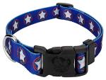 Country Brook Petz 5/8 Inch Deluxe Adjustable Dog Collar Limited Edition for Small, Medium, Large Breeds - Americana Collection with Patriotic Designs (American Stars, Small)
