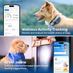 DBDD AI GPS Tracker for Dogs (30lbs+), Real Time Location and AI Vet Health Management, Electronic Fence, Waterproof, iOS and Android Universal（Black）