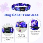 Kazazoo Dog Collar Cute and Soft Nylon Puppy Collar Girl, Adjustable Dog Collars for Small Medium Dogs, Purple Flowers-S