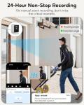 Window Camera 5MP 2K,2.4GHz & WiFi Indoor Cameras for Home Security/Dog/Baby/Pet,Window Security Camera with Mounting Sticker Al Color Night Vision,Person & Motion Detection (White)