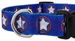 Country Brook Petz 5/8 Inch Deluxe Adjustable Dog Collar Limited Edition for Small, Medium, Large Breeds - Americana Collection with Patriotic Designs (American Stars, Small)