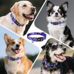 Kazazoo Dog Collar Cute and Soft Nylon Puppy Collar Girl, Adjustable Dog Collars for Small Medium Dogs, Purple Flowers-S