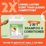 TropiClean 2-in-1 Dog Shampoo and Conditioner, Professional Dog Shampoo, Moisturizing Detangler, Puppy Safe, Made in USA, Papaya Scent, 1 Gallon