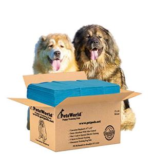 PETSWORLD Enormous Dog Training & Potty Pads, 37x54 inch - Tear Resistant with Strong Leak-Proof Backing, Optional Adhesive Tape, 50 Count