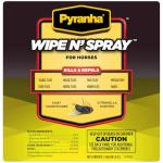 PYRANHA Wipe N' Spray for Horses - Oil-Based Long Lasting Fly Control Repels Horn, Deer, Horse, House, Stable, & Face Flies, Ticks, Mites, Mosquitoes, Gnats & Lice, 1 Gallon