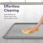 Pee Pad Tray Holder for Dogs - Fits Up to 25 x 25 in. Square Potty Training Pads No Spill Raised Lip High Edge Silicone Mat, Extra Thick and Non-Slip for Indoor Floor Protection (Large, Grey) | eenk