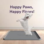 Pee Pad Tray Holder for Dogs - Fits Up to 25 x 25 in. Square Potty Training Pads No Spill Raised Lip High Edge Silicone Mat, Extra Thick and Non-Slip for Indoor Floor Protection (Large, Grey) | eenk