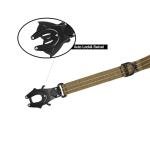ICEFANG Short Dog Leash 18 Inch Reflective Nylon Traffic Leash with Padded Handle,Heavy Duty Auto Lock Swivel Clip for Medium Large Dogs No Pull Training Walking (Brown, 18 Inch)