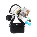 Waterproof Dog Walking Bag with Small Pouch and Treat Compartment, Built-in Poop Bag Dispenser (Black)