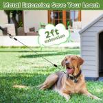 Chew Proof Dog Leash Extender, 24'' Wire Rope Extension for Small, Medium, Large Dogs, Walking, Training Puppies, Dual 2-Dog Leash, Metal Cable Lead for Collar & Harness
