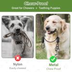 Chew Proof Dog Leash Extender, 24'' Wire Rope Extension for Small, Medium, Large Dogs, Walking, Training Puppies, Dual 2-Dog Leash, Metal Cable Lead for Collar & Harness