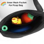 Waterproof Dog Walking Bag with Small Pouch and Treat Compartment, Built-in Poop Bag Dispenser (Black)