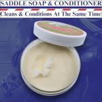 Nunn Finer - M.O.S.S. Saddle Soap - 7oz Natural Goat’s Milk & Glycerin Soap For Saddles, Cleans & Conditions Leather, Gentle for Tack, Saddles & Boots, Tea Rose Scent