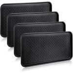 4 Pieces Shoe Tray for Entryway, Waterproof Boot Tray Shoe Mat Multi-Purpose Dog Cat Bowl Mat Pet Food Tray Boot Mat for Entryway Indoor Outdoor Floor Protection (Black,30 x 15 x 1.2 Inch)
