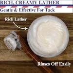 Nunn Finer - M.O.S.S. Saddle Soap - 7oz Natural Goat’s Milk & Glycerin Soap For Saddles, Cleans & Conditions Leather, Gentle for Tack, Saddles & Boots, Tea Rose Scent