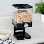 Honey-Can-Do Zevro Compact Dry Food Dispenser, Single Control, Black/Chrome
