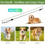 Chew Proof Dog Leash Extender, 24'' Wire Rope Extension for Small, Medium, Large Dogs, Walking, Training Puppies, Dual 2-Dog Leash, Metal Cable Lead for Collar & Harness