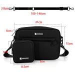 Waterproof Dog Walking Bag with Small Pouch and Treat Compartment, Built-in Poop Bag Dispenser (Black)