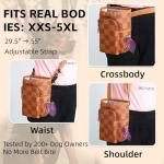 Dog Training Treat Pouch - Professional Waterproof Sling Bag & Fanny Pack | Magnetic 1-Hand Access, Phone Pocket | Includes Clicker, Collapsible Bowl & Poop Bag Dispenser (Brown Checkerboard)