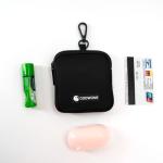 Waterproof Dog Walking Bag with Small Pouch and Treat Compartment, Built-in Poop Bag Dispenser (Black)
