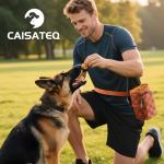 Dog Training Treat Pouch - Professional Waterproof Sling Bag & Fanny Pack | Magnetic 1-Hand Access, Phone Pocket | Includes Clicker, Collapsible Bowl & Poop Bag Dispenser (Brown Checkerboard)