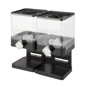 Honey-Can-Do Zevro Compact Dry Food Dispenser, Dual Control, Black/Chrome