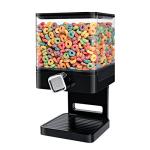 Honey-Can-Do Zevro Compact Dry Food Dispenser, Single Control, Black/Chrome