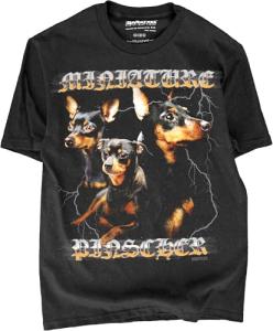 Miniature Pinscher 80s 90s Bootleg Heavy Metal Rap Streetwear Tshirt for Men & Women (US, Alpha, Small, Regular, Regular, Mini Pinscher C2)