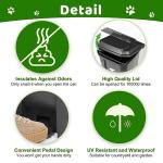 Uppcasir Dog Poop Trash Can Outside with Pooper Scooper and Metal Rake & Tray, 20L/5Gal Dog Waste Trash Can with Lid, Pedal and Removable Inner Waste Bin, Pet Poop Bin with 100 Bags