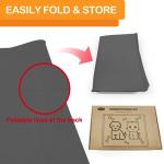 DGitaor Dog Food Mat for Food and Water, Waterproof Silicone Pet Feeding Mat for Floors with Collapsible Cat Dog Bowl for Travel Extra Large 39.4"x29.5"