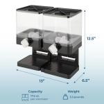 Honey-Can-Do Zevro Compact Dry Food Dispenser, Dual Control, Black/Chrome