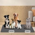 DGitaor Dog Food Mat for Food and Water, Waterproof Silicone Pet Feeding Mat for Floors with Collapsible Cat Dog Bowl for Travel Extra Large 39.4"x29.5"