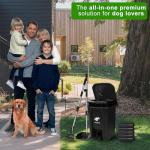 Uppcasir Dog Poop Trash Can Outside with Pooper Scooper and Metal Rake & Tray, 20L/5Gal Dog Waste Trash Can with Lid, Pedal and Removable Inner Waste Bin, Pet Poop Bin with 100 Bags