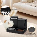 ZOMISIA Gravity Cat Feeder and Water Dispenser, 2 in 1 Cat Self Feeder with 180 Degree Rotatable, 2 Pack Automatic Feeding Large Capacity for Small Medium Dog Puppy Kitten, Black, 0.8 Gallon x 2
