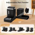 ZOMISIA Gravity Cat Feeder and Water Dispenser, 2 in 1 Cat Self Feeder with 180 Degree Rotatable, 2 Pack Automatic Feeding Large Capacity for Small Medium Dog Puppy Kitten, Black, 0.8 Gallon x 2