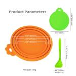 MoPawKT- Silicone Cat Dog Food Can Covers Lids, 3 Inner Diameters 2.6”/3”/3.4” Fit 3-15 oz Standard Cat Dog Food Cans/Tins, Multi-Size Canned Covers, BPA Free, Reusable(box set of 2 lids+1 spoon)