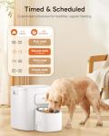 Automatic Dog Feeder for Large Breed, 15L/ 63Cups Vacuum-Sealed Storage & Timed Auto Dog Food Dispenser 2in1, Airtight 100% Freshness, Anti-Blockage, Support up to 22mm Pet Food, Stainless Steel Bowl
