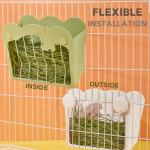 Rabbit Hay Feeder, Hanging Feeding Hay Rack for Small Animals Rabbit, Dwarf Rabbit, Guinea Pig (Green)