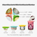 MoPawKT- Silicone Cat Dog Food Can Covers Lids, 3 Inner Diameters 2.6”/3”/3.4” Fit 3-15 oz Standard Cat Dog Food Cans/Tins, Multi-Size Canned Covers, BPA Free, Reusable(box set of 2 lids+1 spoon)