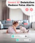 MaxiViz Pet Camera, 2K Indoor Security Camera, 360° Dog Cameras with Phone App, Video Monitor One-Touch Call, AI Motion Detection & Tracking, IR Night Vision, Cloud/SD Card Storage, 2.4GHz Wi-Fi, Pink