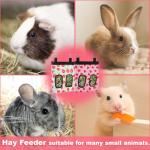 DZWLKJ Guinea Pig Hay Feeder, 2 Pack, 10 x 8 x 0.4 Inches, Stainless Steel, Rabbit Hay Bag, 600D Oxford for Small Pets,Chinchilla,Hamsters