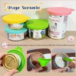 MoPawKT- Silicone Cat Dog Food Can Covers Lids, 3 Inner Diameters 2.6”/3”/3.4” Fit 3-15 oz Standard Cat Dog Food Cans/Tins, Multi-Size Canned Covers, BPA Free, Reusable(box set of 2 lids+1 spoon)