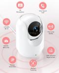 MaxiViz Pet Camera, 2K Indoor Security Camera, 360° Dog Cameras with Phone App, Video Monitor One-Touch Call, AI Motion Detection & Tracking, IR Night Vision, Cloud/SD Card Storage, 2.4GHz Wi-Fi, Pink