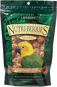 LAFEBER'S Tropical Fruit Nutri-Berries Conure Food, Made with Non-GMO and Human-Grade Ingredients, for Conures (Tropical Fruit 10 oz)