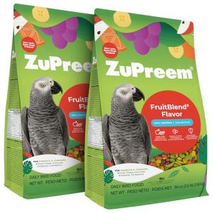 ZuPreem FruitBlend Flavor Pellets Bird Food for Parrots and Conures, 3.5 lb (Pack of 2) - Daily Blend Made in USA for Caiques, African Greys, Senegals, Amazons, Eclectus, Small Cockatoos